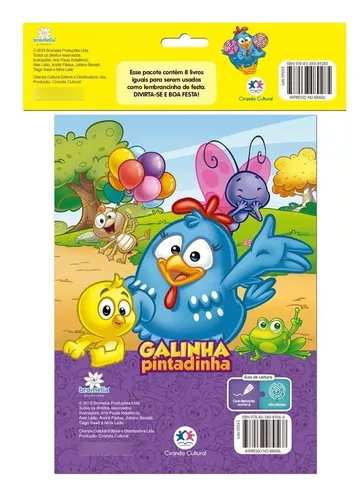Lembrancinha de aniversário para Colorir Livro Infantil Galinha Pintadinha