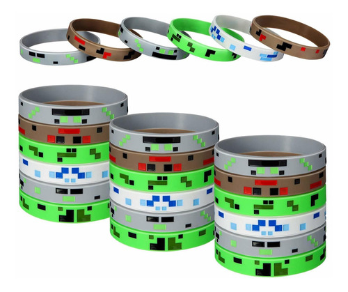 Jovitec Pulsera A Con Diseño De Minero Pixelado, Diseño De P