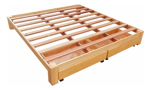 Tarima King Size,madera Capirona,con C. Rodantes Frontales