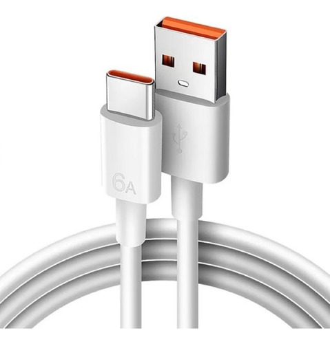 Cable Usb 6 Amperes Carga Rapida 2 Metros Color Blanco