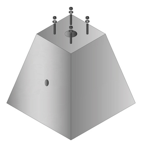 Base De Concreto Piramidal 30cmx80cmx80cm
