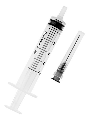 Seringa Descartável 05 Ml Com Ag 25 X 7 Slip Und Descarpack