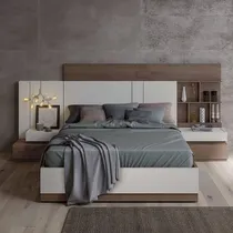 Comprar Cama Matrimonial Prato Linea Nordica Con 2 Mesas De Noche