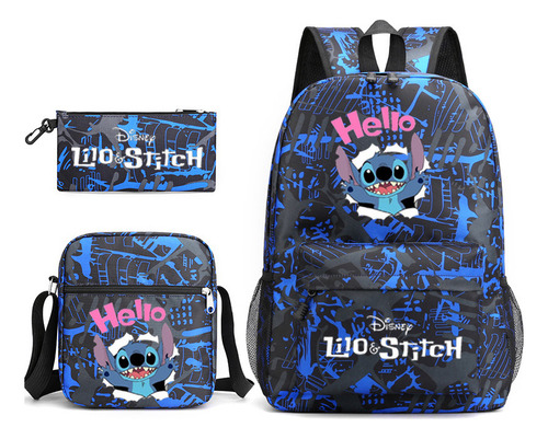 Mochila Stitch, Bolso De Hombro Y Bolígrafo, Juego De Tres Piezas