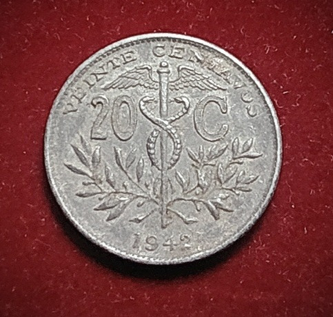 Moneda 10 Centavos Bolivia 1942 