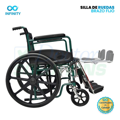 Silla De Ruedas Infinity Neumática Con Elevapiernas Color Azul-Gris