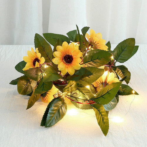 Totitom Cadena 30 Luz Led Diseño Hoja Verde Flor Sol Girasol