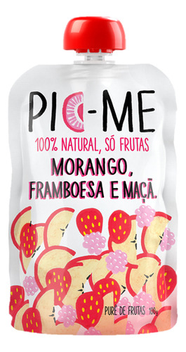 Kit 12un Purê De Frutas Morango Framboesa E Maçã Pic-me 100g