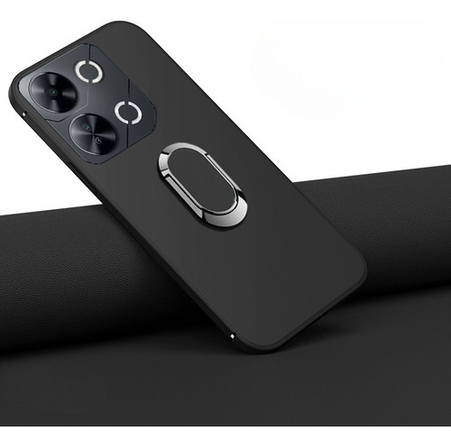 Capa Para Itel P65, 5g, Silicone Absorvível, Anel+microfibra