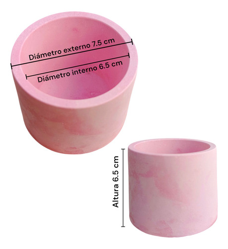 Macetas Cilindro De Yeso Rosa Para Velas O Suculentas 8ud Rosa