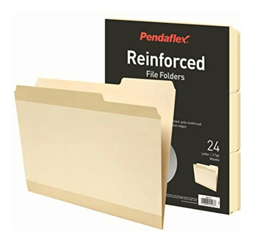 Pendaflex Reinforced File Folders, Extra Durable, Poly Color Manila