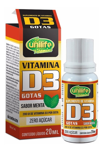 Vitamina D3 - Colecalciferol Em Gotas 20 Ml Unilife