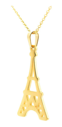 Imagen 2 de 3 de Kit Cadena Dije Aretes Torre Eiffel Acero Inox