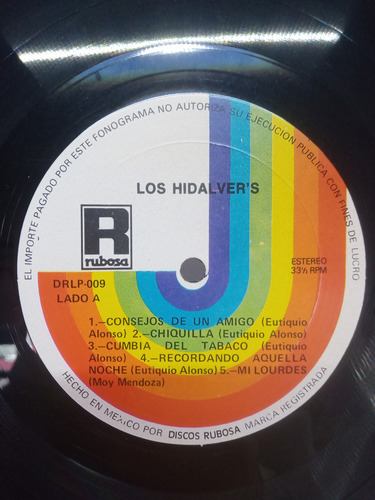 Lp Los Hidalver's Lp Méxicano Cumbia Vinil Seminuev (Usado)