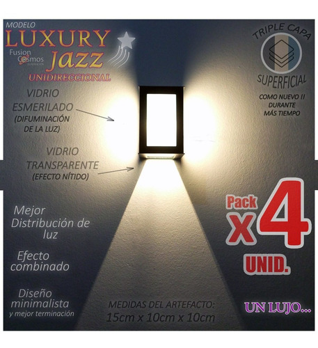 Imagen 1 de 10 de Aplique Pared Exterior Luz Farol Tortuga Pack X4 Superbrillo