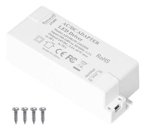 Controlador Led Dc24v 2.5a 60w Transformer Diy Driving