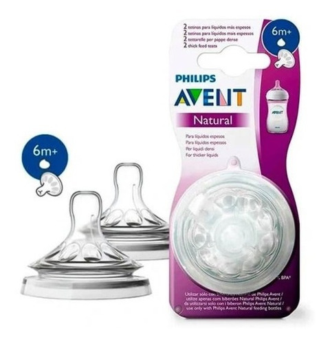 Chupo Natural Tetina Tetero Philips Avent 6m+ 2x