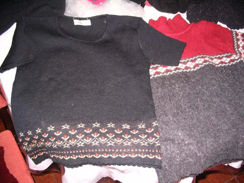 2 Pulloveres Sweaters Cuello Redondo Chaleco Mc Remera Lana