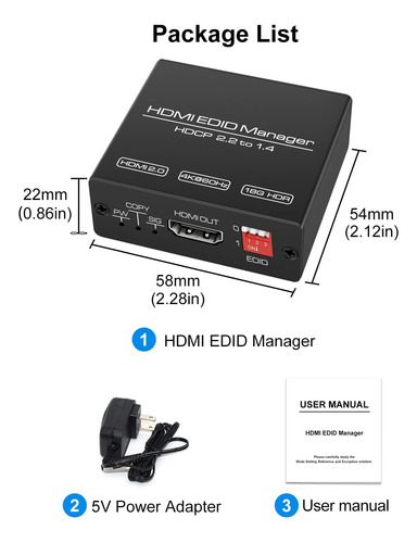 Convertidor De Video Cmstedcd, 4k @60hz, 18gbps, Hdmi