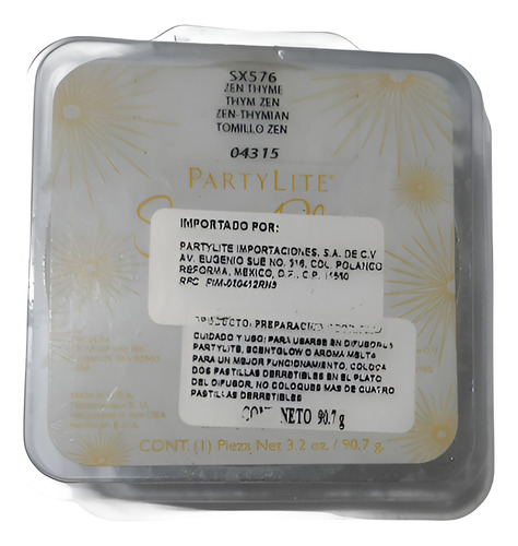 Cera Aromatica Para Difusor Vela Scents Plus Melts Partylite