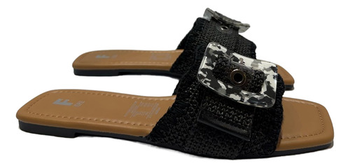 Zapato Para Dama Tipo Sandalia De Piso Color Negro