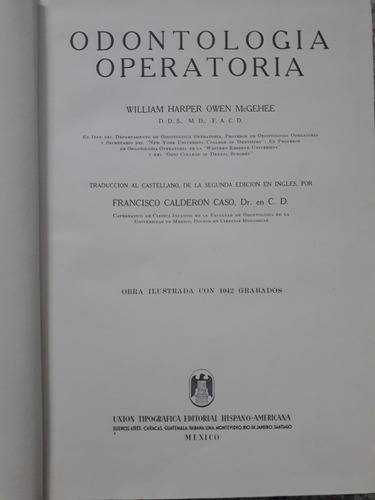 Odontología Operatoria William Harper O Mcgehee 1948 864 Pag