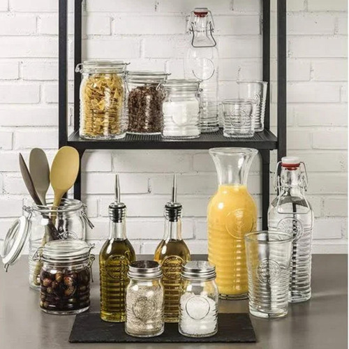 Galheiteiro De Vidro C/ Bico Inox Officina 268ml Bormioli