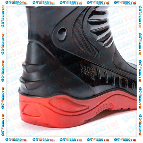 Imagen 9 de 10 de Botas Lluvia Impermeable Moto Mac Blast Negro Rojo Pvc