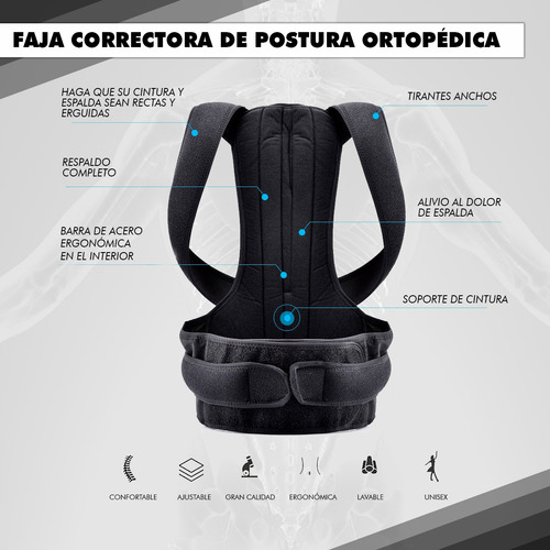 Faja Corrector De Postura Para La Espalda Soporte Lumbar
