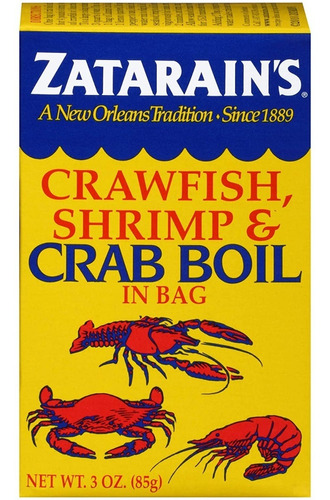 Zatarains Crawfish Shirmp & Crab Boil 85grs. Importado