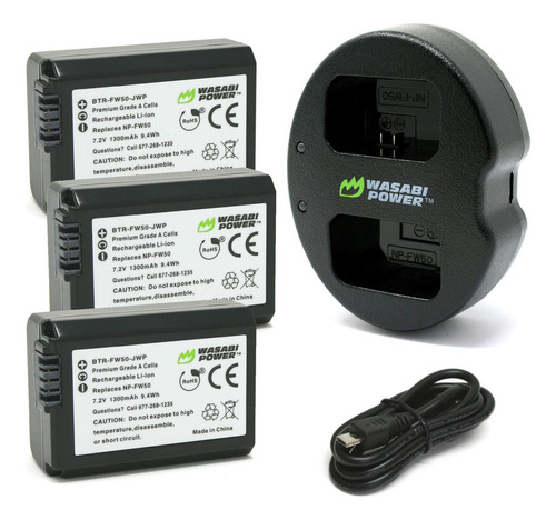 Batería Np-fw50 Wasabi Power Para Cámara (paquete De 3) Y.