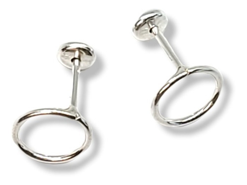 Imagen 2 de 5 de Aros Plata Abridores Circulo 8 Mm