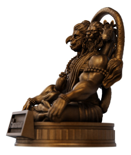 Estátua Hanuman - Pachamukhi Cor Cor Cobre Antigo