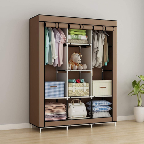 Closet Armable Ropero Rack Guardaropa Recamara Organizacion Cafe
