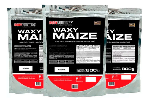 Combo 3x Waxy Maize Natural 800g - Bodybuilders