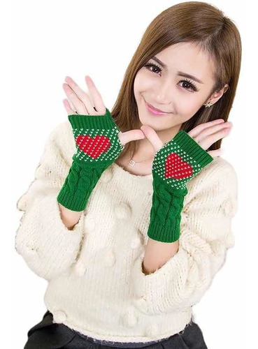 En Stock Abfa Shop Guantes Mitones Kawaii Corazon Verde