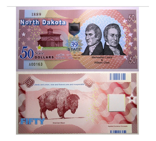 Usa Dakota Del Norte 50 Dolares Año 2019 Serie Estados Unc