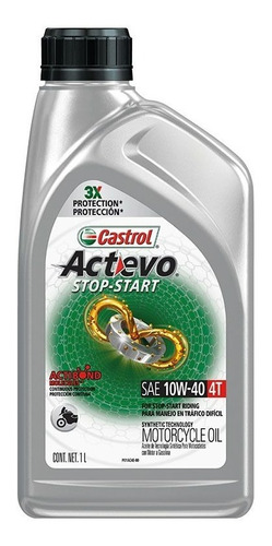 Aceite Castrol Moto 10w40 Sintético Actevo Stop Start