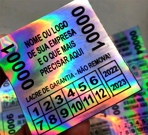 Lacre Void Holográfico Premium 15x15mm Numerado 500 U
