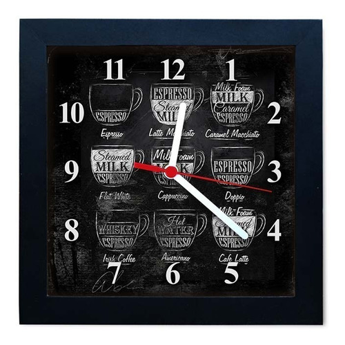 Relógio Decorativo Caixa Alta Tema Café - Qw001