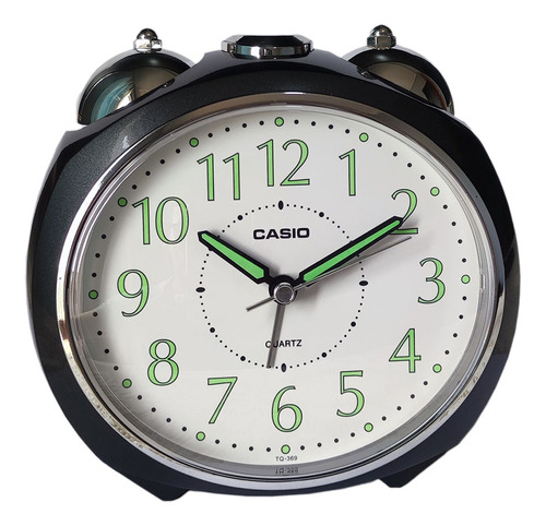 Reloj despertador Casio grande con luz y alarma alta, color negro