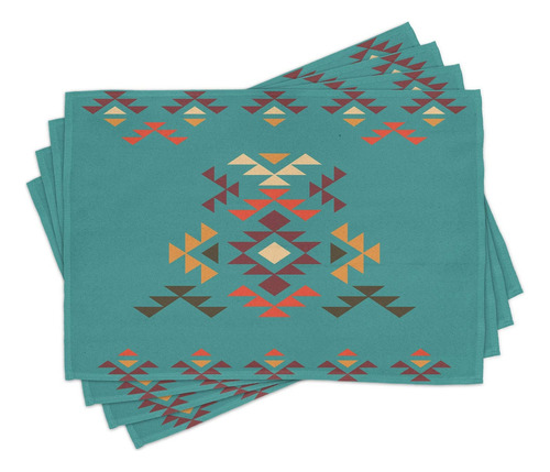 Azulejo Azteca Place Mats Set De 4 Formas Geometricas De Co
