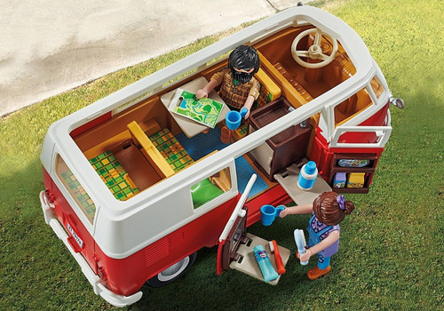 Imagen 4 de 9 de Furgoneta Volkswagen T1 Playmobil Equipada Camping - 70176