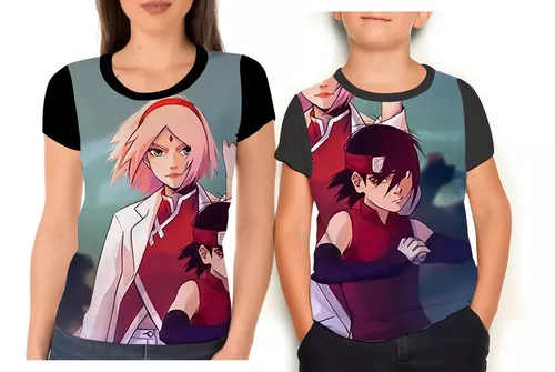 Camiseta Kit Mãe E Filha Sakura E Sarada Uchiha Naruto Hd 2