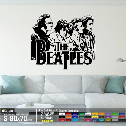 Vinilo Decorativo Cantantes The Beatles Famosos