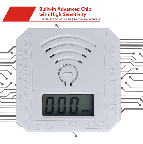 Detector De Co2 A Batería Con Pantalla Led Y Alarma Fuerte
