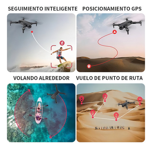 Mini drone Axnen L900 PRO SE con cámara 8K GPS 5GHz 2 baterías Negro