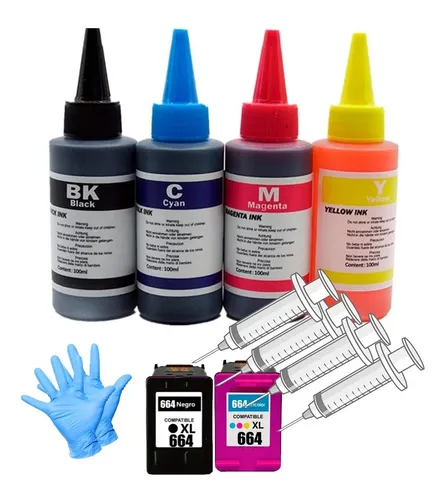 4 Tintas Recargar Cartuchos 664 664xl Impre 1115 2135 3635