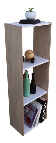 Libreros Minimalistas, Organizador Libano Esquinero Hogare Color Roble-blanco