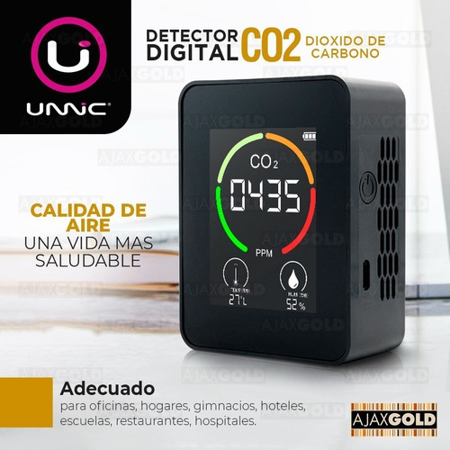 Imagen 2 de 7 de Monitor Medidor De Dioxido Carbono Co2 Sensor Aulas Oficina